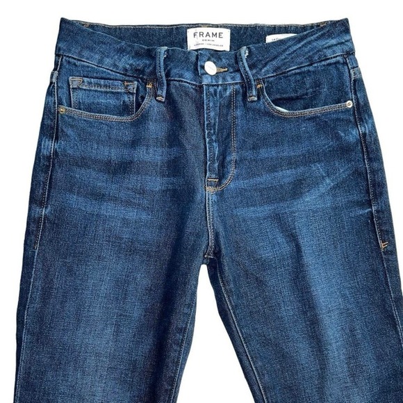 FRAME Denim Le crop Mini Boot Fringe Scallop Hem Jeans, NEW w/out tags Size 28 - Picture 3 of 12